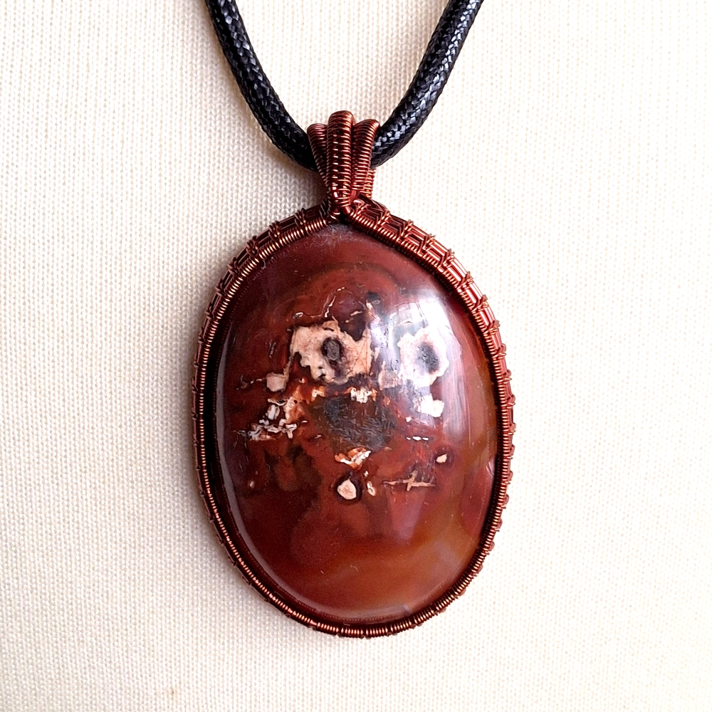 Pictorial Agate Pendant Necklace TJN - 0109