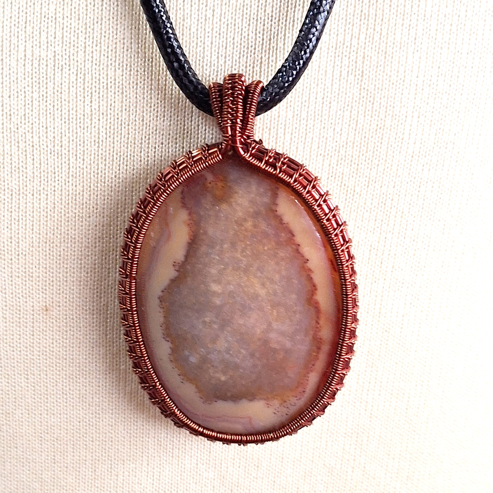 Pictorial Agate Pendant Necklace TJN - 0111