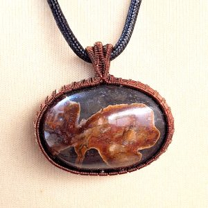 Pictorial Agate Pendant Necklace TJN - 0115