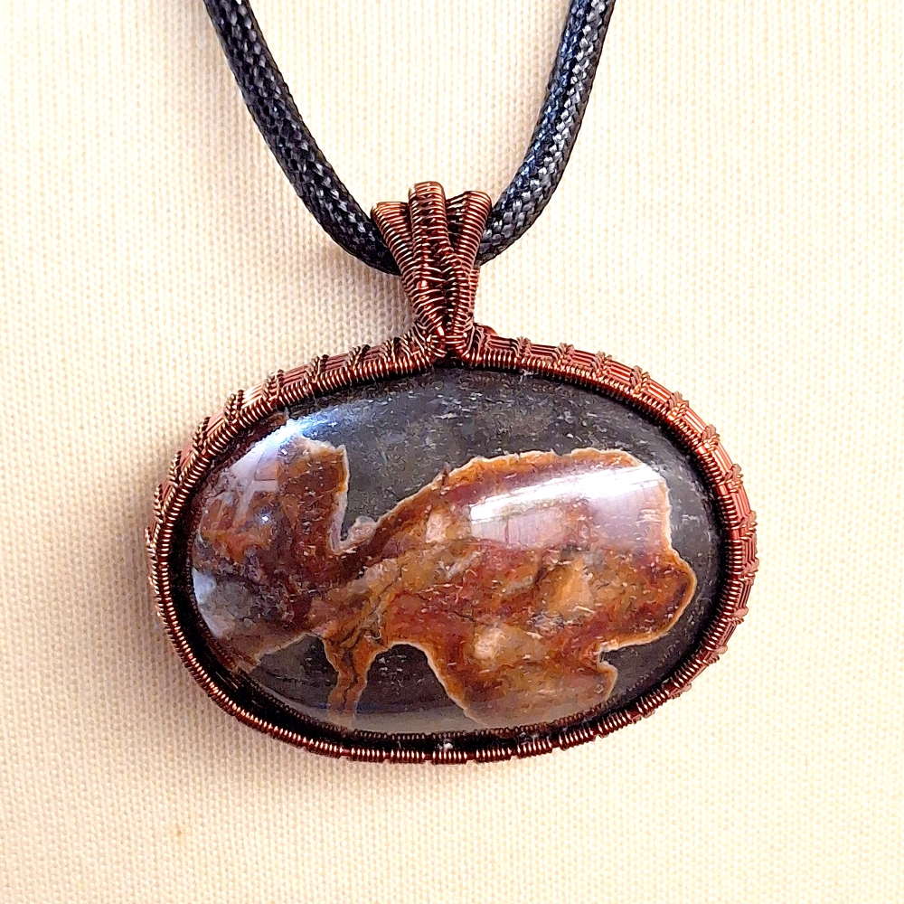 Pictorial Agate Pendant Necklace TJN - 0115