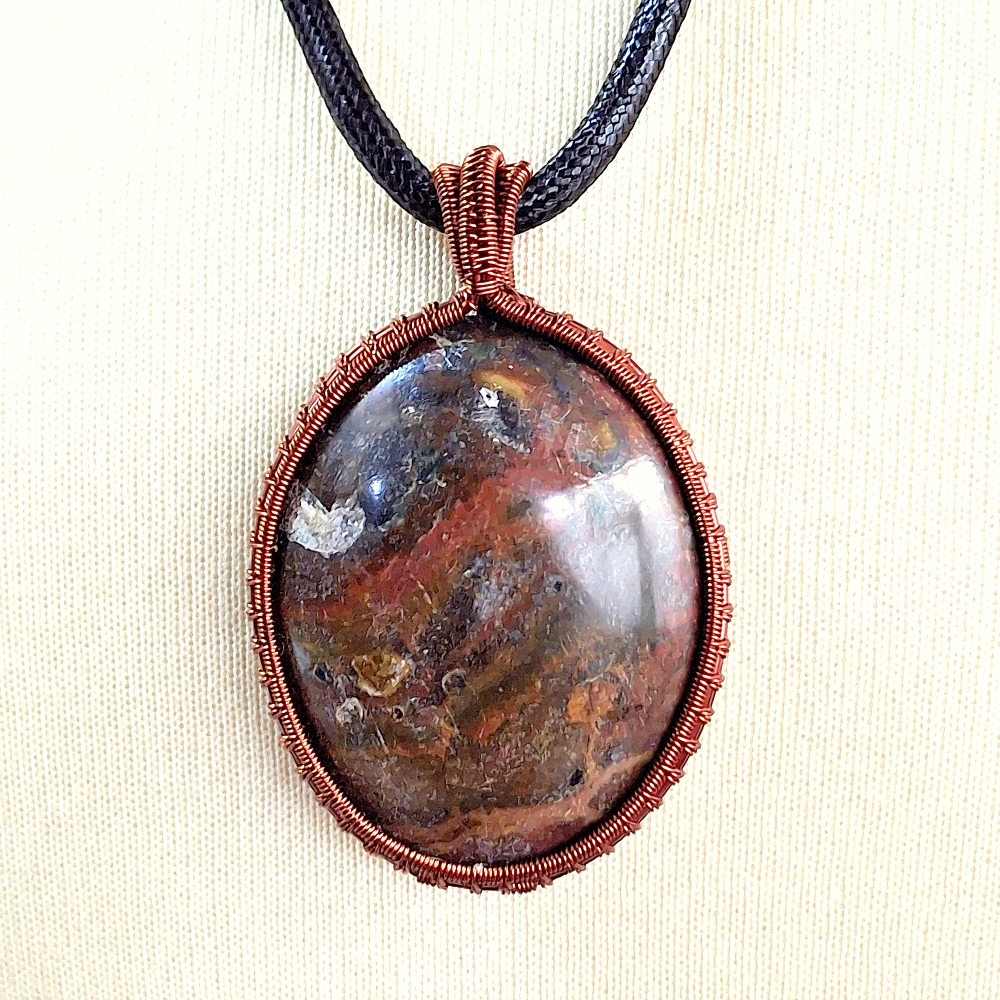 Pictorial Agate Pendant Necklace TJN - 0117