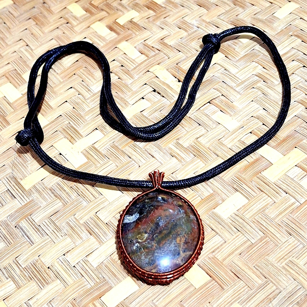 Pictorial Agate Pendant Necklace TJN - 0117 - Image 2